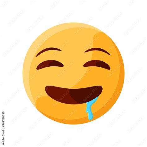 Drooling Mouth Watering Face Emoji Illustration Creative Design Vector