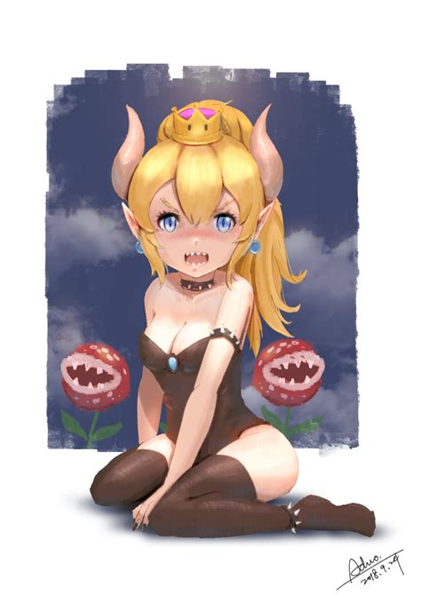 Bowsette And Piranha Plant Mario And 1 More Drawn By Aduo Danbooru