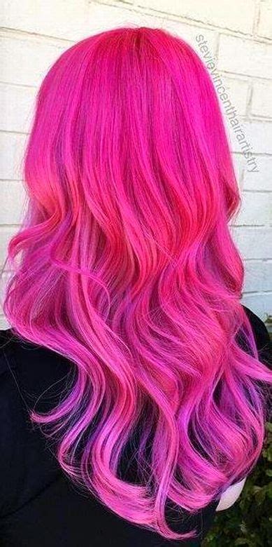 Hot Pink Long Waves Hot Pink Hair Hair Color Pink New Hair Colors Purple Hair Hair