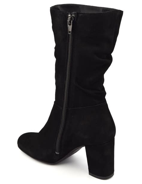 mid calf boots small sizes black suede leather blopp bella b