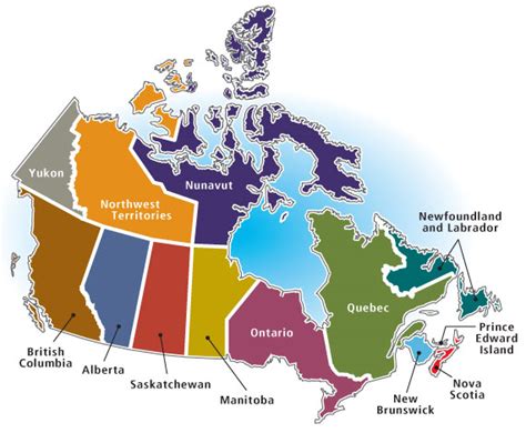 Provinces And Territories Of Canada Map