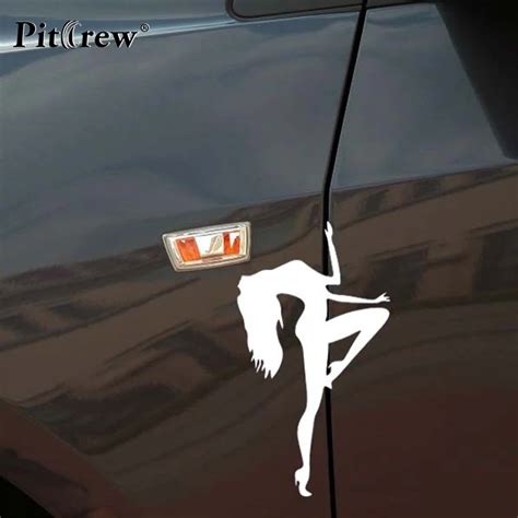 buy 1pc 15 8cm high quality car stickers sexy girl steel tube lady car styling