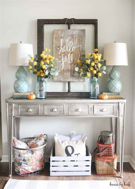 Living in nyc, i've always dreamed of a space big enough to have a sofa table behind my sofa with space. 23 Amazing Ways To Style Your Console Table With Fall Decor