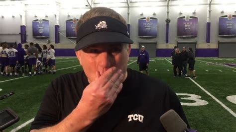 Tcu Coach Gary Patterson Pleased With Qb Battle Early In Spring Youtube