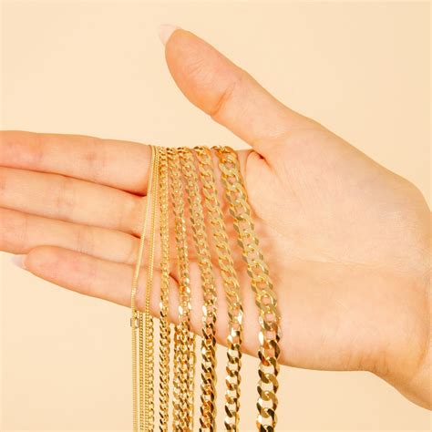 14k Gold Curb Link Chain Necklace Solid 14k Gold Cuban Etsy