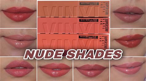 Maybelline Superstay Vinyl Ink All NUDE SHOCK Shades Swatches YouTube