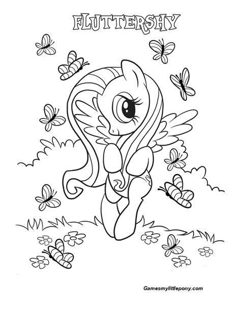 Coloring Book My Little Pony Cutie Fluttershy Coloring Page My