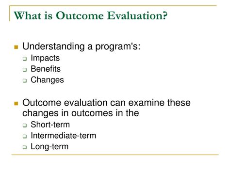 Ppt Being Logical About Outcome Evaluation Powerpoint Presentation