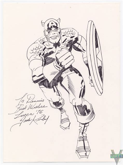 Captain America Sketch Jack Kirby In Comicart Bostons Captain