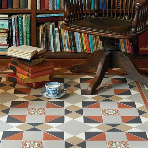 Original Style Rochester 5 Colour Design Pattern Victorian Floor Tiles