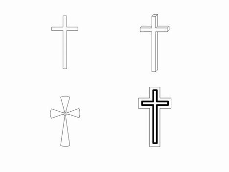 Erase the guidelines from the outer edges of the cross, giving it a solid outline. Cross Outlines Clip Art