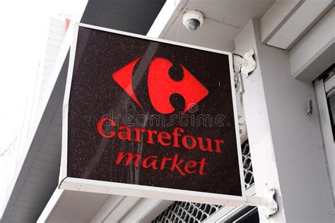 Carrefour Market Store Sign Text And Logo Brand On Shop Market Wall