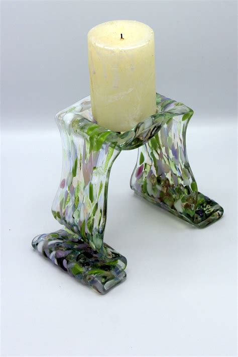 Fused Glass Candle Holder