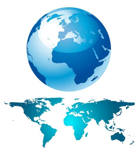 Blue Globe And World Map Free Vector Graphics All Free Web