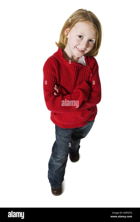 Girl Smiling With Arms Crossed Stock Photo Alamy