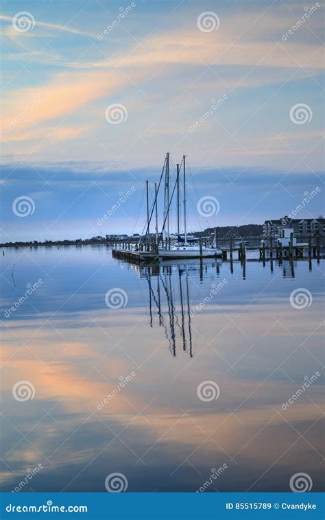 Waterfront Manteo North Carolina Outer Banks Sunrise Royalty Free Stock