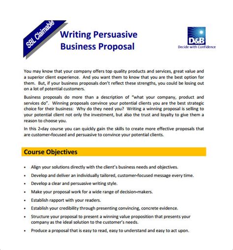 Free Sample Of How To Write A Business Proposal