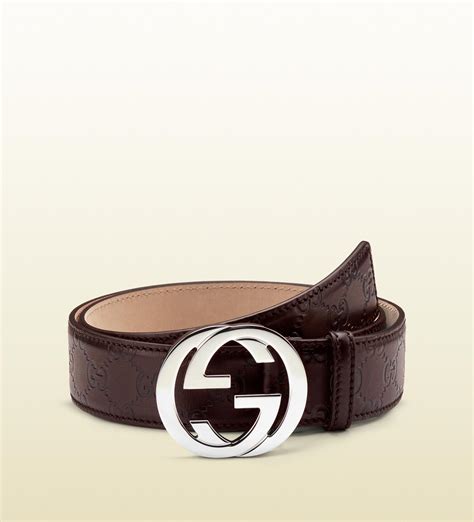 Gucci Ssima Leather Belt With Interlocking G Buckle In Brown For Men Lyst