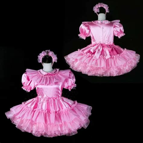 sissy maid satin lockable dress cosplay costume cd tv tailor made 55 40 picclick