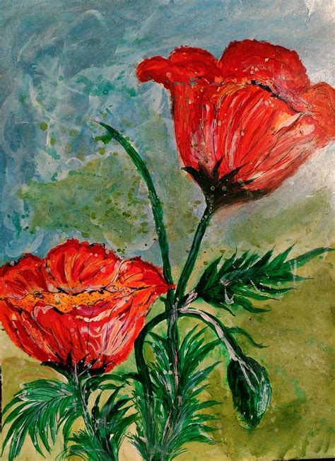 Beautiful Flowers In Nature Painting By Gunjan Famous Paintings