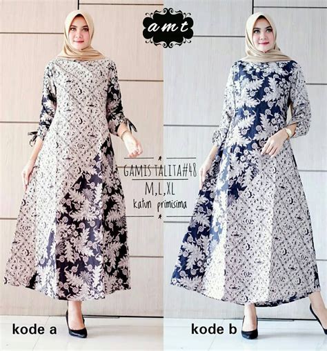 36 Koleksi Spesial Baju Gamis Batik Cantik