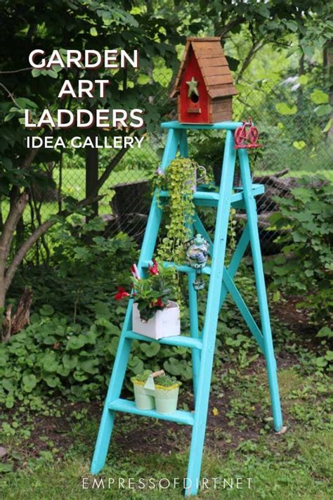 These garden art ideas are easy to do and will give you some inspiration for using garden decor it made me realize that even the best gardens can be made a little better by adding some garden just make sure to plant the bamboo in containers or use clumping bamboo so you don't have to worry. 12 Creative and Rustic Garden Art Ladder Ideas | Empress ...