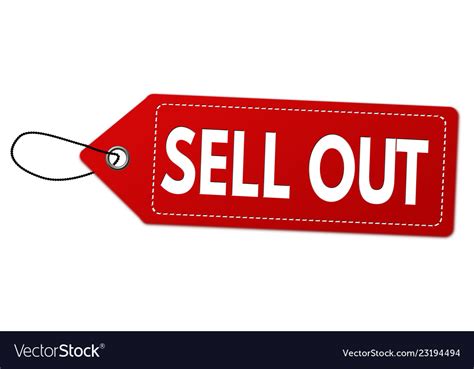 Sell Out Label Or Price Tag Royalty Free Vector Image