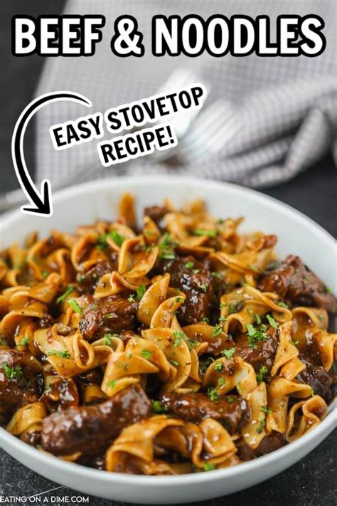 This recipe is perfect for those busy nights when you need dinner quick. Beef and noodles recipe - easy beef tips and noodles
