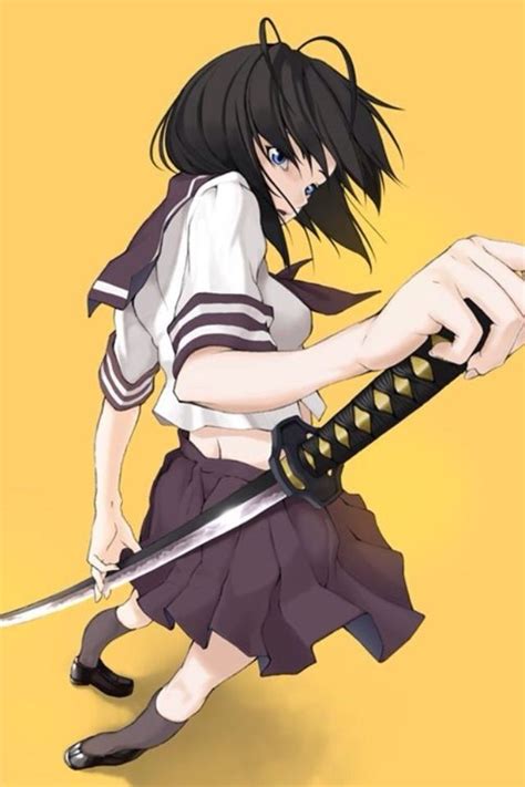 Katana Girl Girls With Swords Katana Girl Anime School Girl