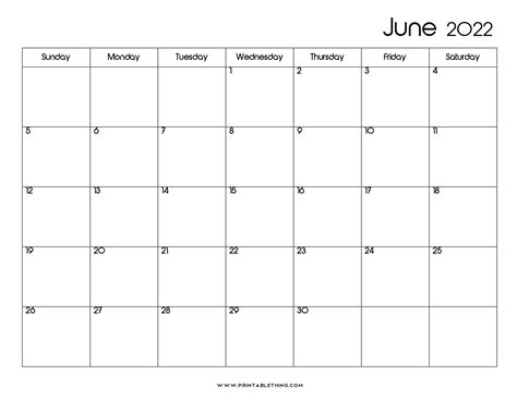 June 2022 Calendar Free Printable Monthly Calendars June 2022