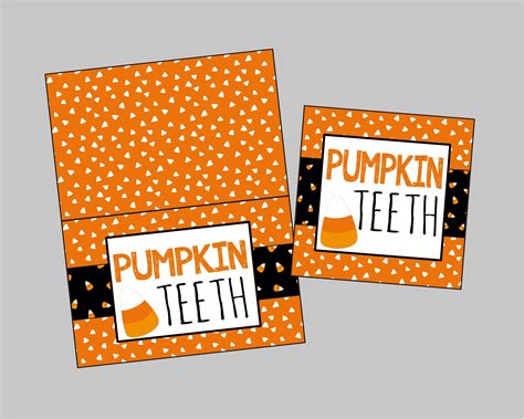 Pumpkin Teeth Halloween Treat Tags And Bags Toppers Instant Digital