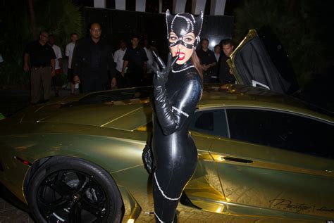 Most Popular Celebritys Lifestyle Kim Kardashian Catwoman In Leather