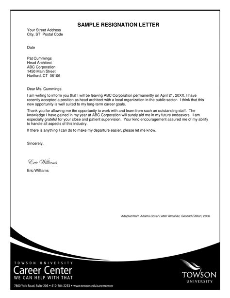 Sample Resignation Letter Imagingsalo