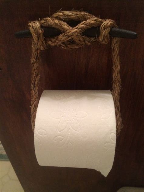 Handmade Nautical Toilet Paper Holder Features A Boat Cleat Mount And