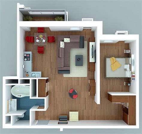 Our small house floor plans focus more on style & function than size. 1 Bedroom Apartment/House Plans | smiuchin