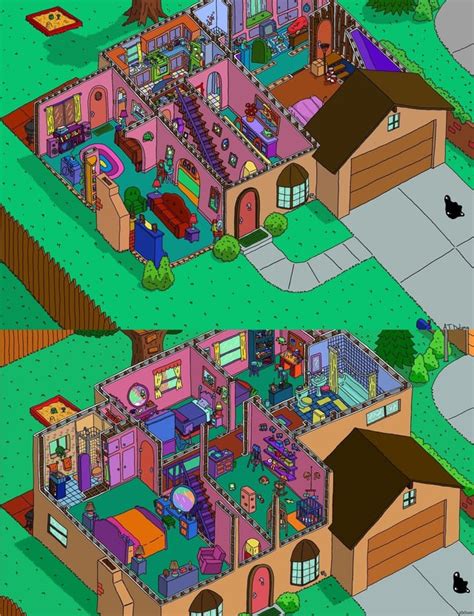 An Isometric View Of 742 Evergreen Terrace The Simpsons