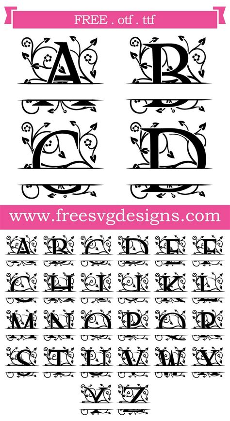Free Split Monogram Fonts For Cricut