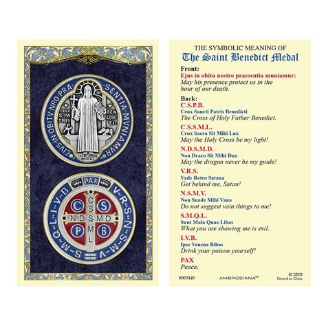 Saint Benedict Laminated Holy Card 25pk Devotional Items Autom