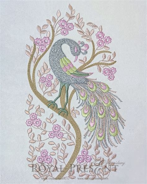 Machine Embroidery Design Beautiful Peacock - 4 sizes | Royal Present ...