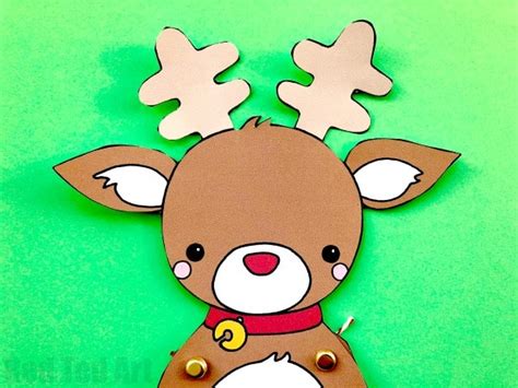 Paper Reindeer Puppet Template Red Ted Art Kids Crafts