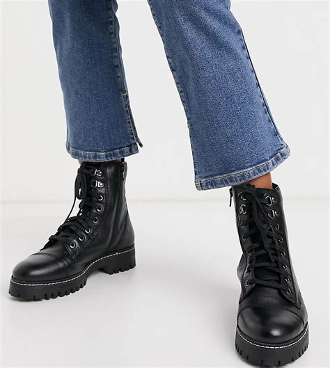 river island classic military lace up boot in black modesens