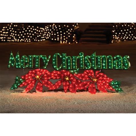 Shop Holiday Living Lighted Metal Freestanding Merry Christmas Sign At