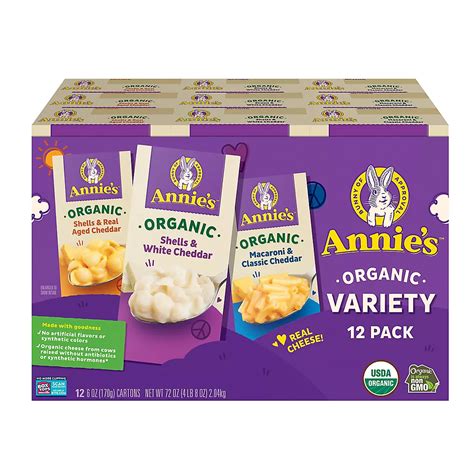 Annies Homegrown Organic Macaroni And Cheese Variety Pack 12 Ct