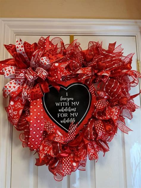 Valentines Day Wreath Heart Wreath Front Door Wreath Valentines