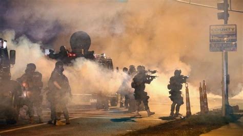 Ferguson Unrest Police Used Tear Gas On Peaceful Protesters Bbc News