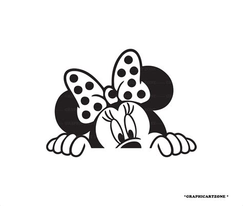 Minnie Mouse Face Svg Vector Files For Silhouette Mickey Mouse Svg