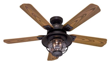 Hunter 52 Rustic New Bronze Indoor Outdoor Damp Rated Ceiling Fan With