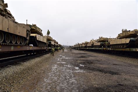 2nd Armored Brigade Combat Team Loading Vehicles At The Railhead