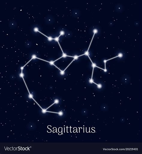 Sign Zodiac Sagittarius Night Sky Background Vector Image