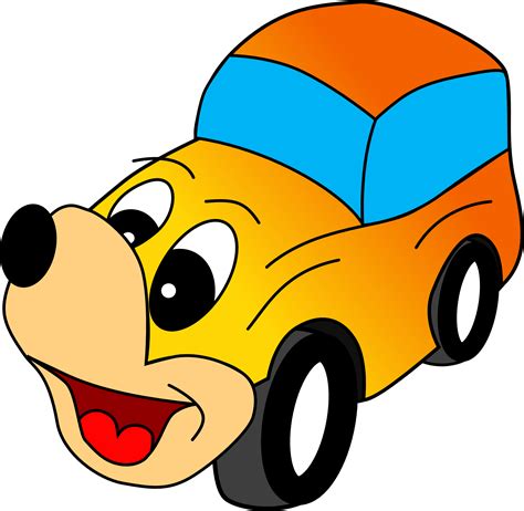 Comic Yellow Car Clipart Vector Clip Art Online Royalty Mobil